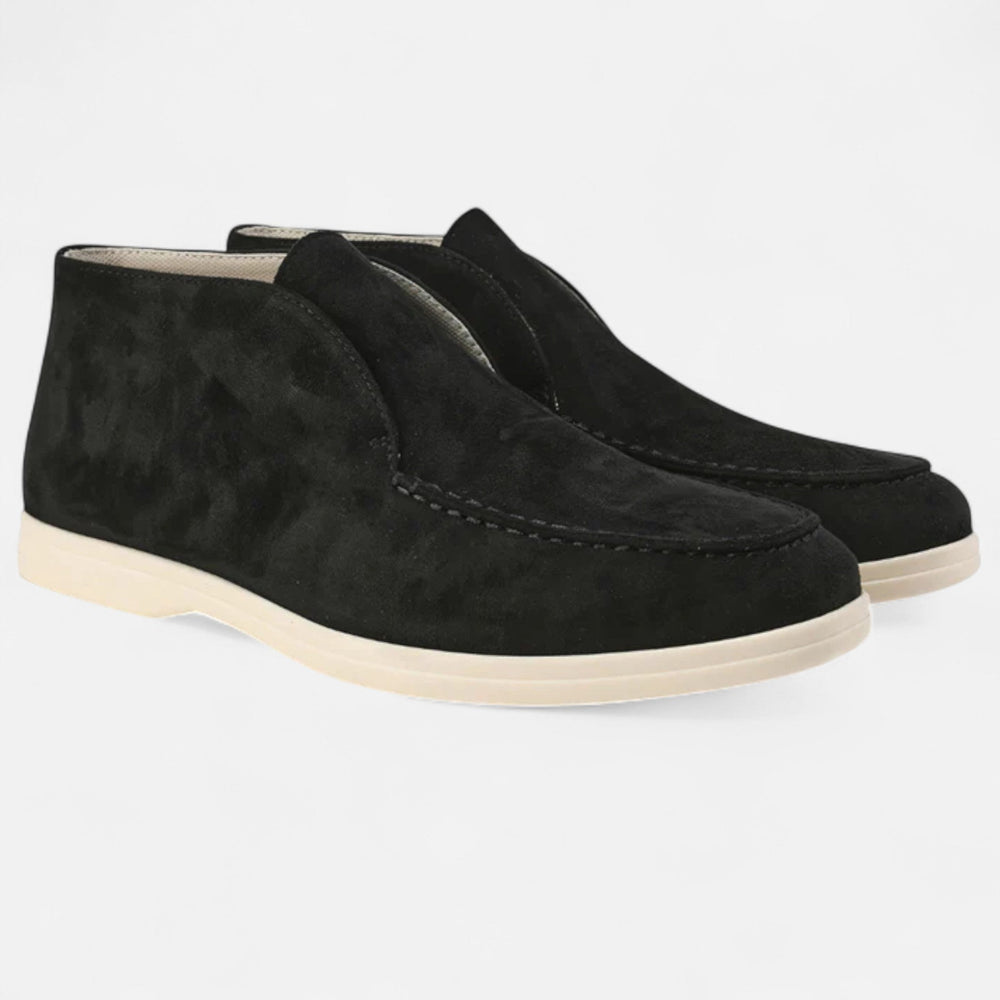Mocassins Hauts en Daim Old Money Homme à Enfiler