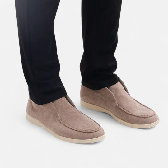 Mocassins Hauts en Daim Old Money Homme à Enfiler