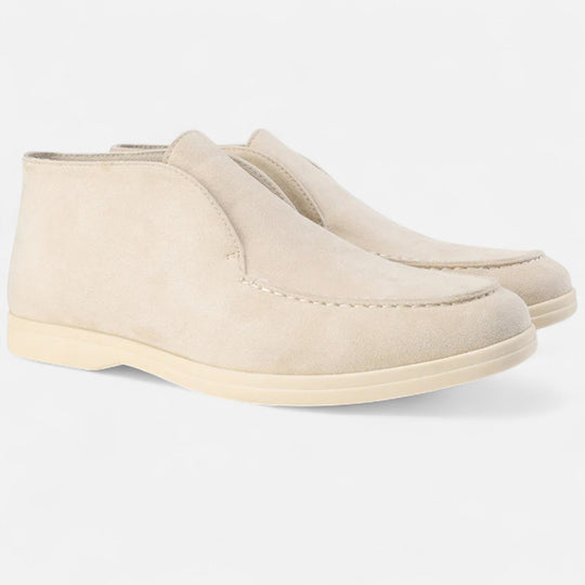 Mocassins Hauts en Daim Old Money Homme à Enfiler