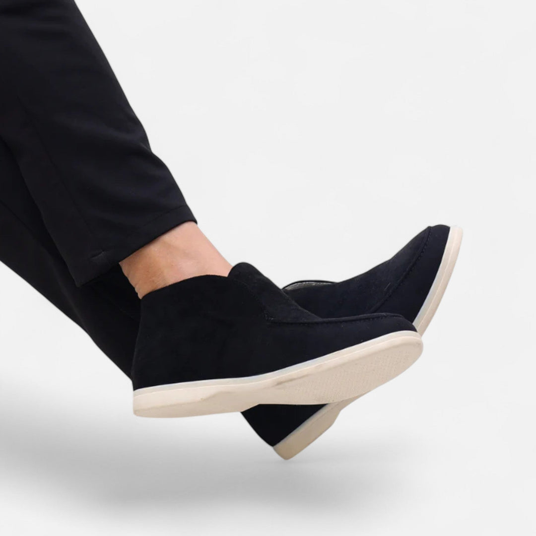 Mocassins Hauts en Daim Old Money Homme à Enfiler