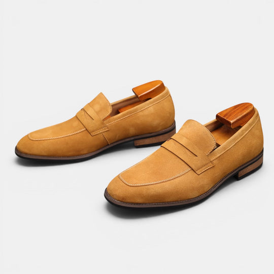 Mocassins Penny en Daim Homme Été à Enfiler Slip-On