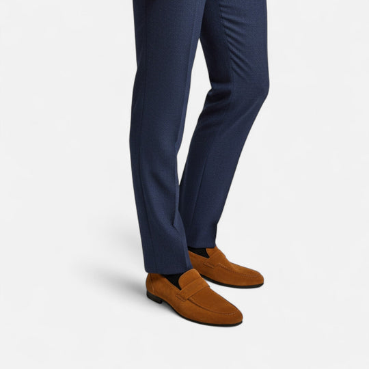 Mocassins Penny Daim Old Money Homme à Enfiler