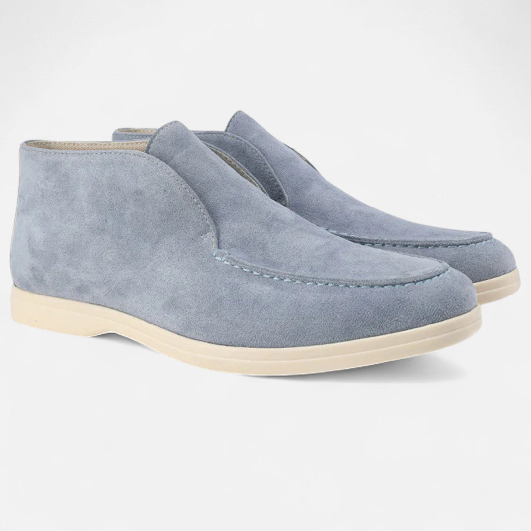 Mocassins Hauts en Daim Old Money Homme à Enfiler