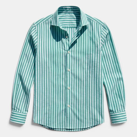 Chemise Classique Rayée Homme Respirante Été Casual