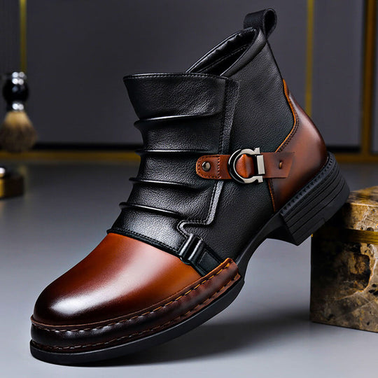 Bottines en Cuir Homme Élégantes Bottes Véritable