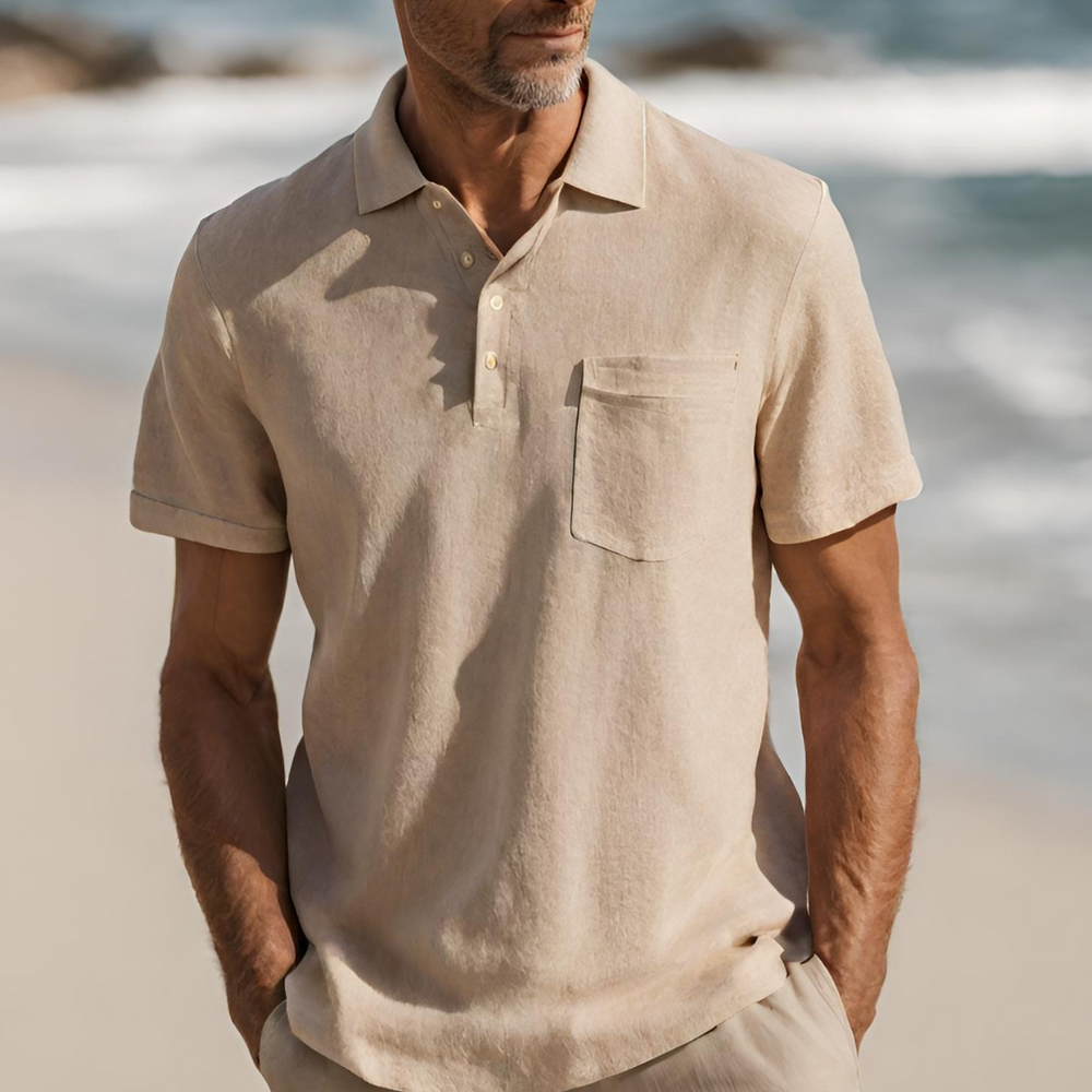 Polo en Coton Homme Manches Courtes Été Casual