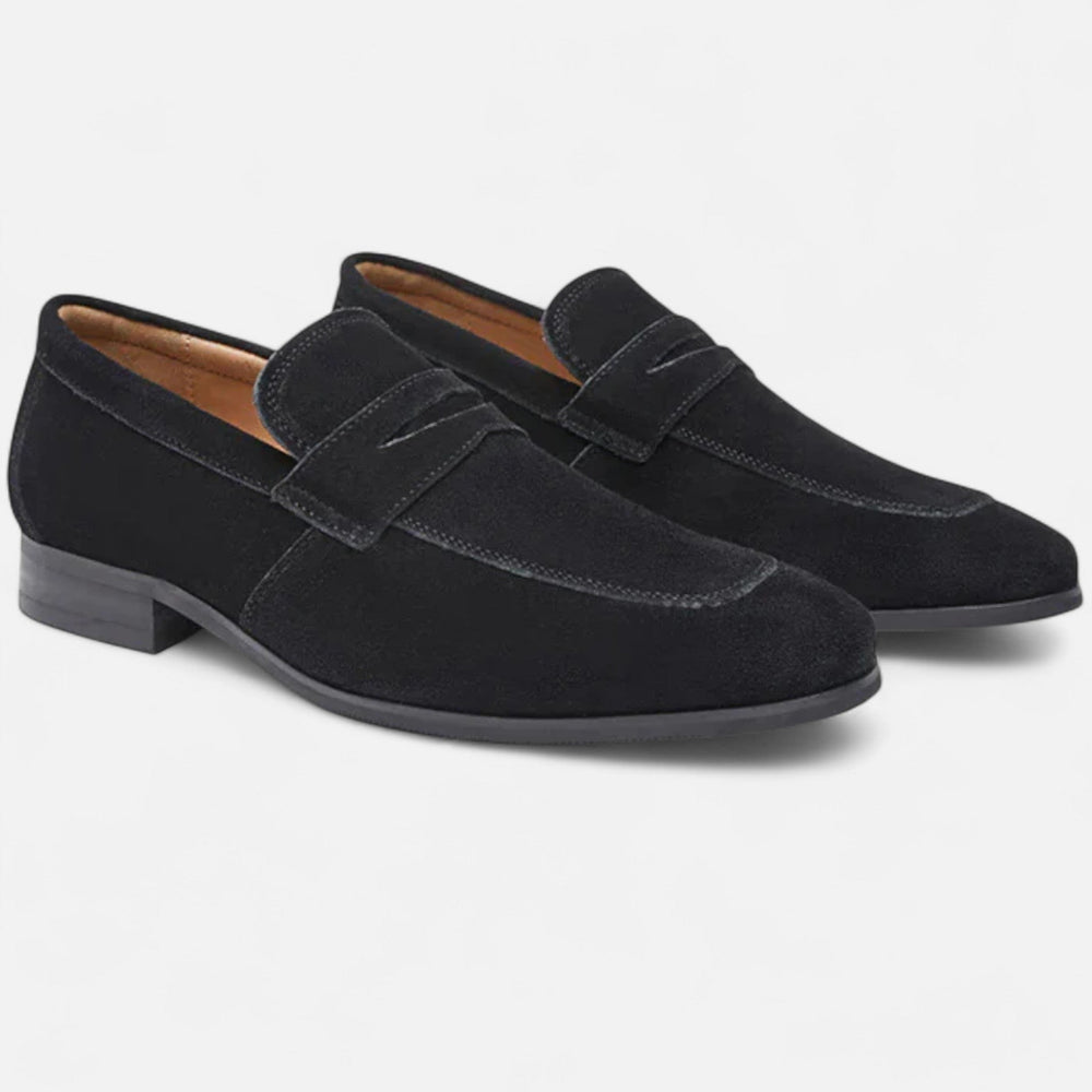 Mocassins Penny Daim Old Money Homme à Enfiler