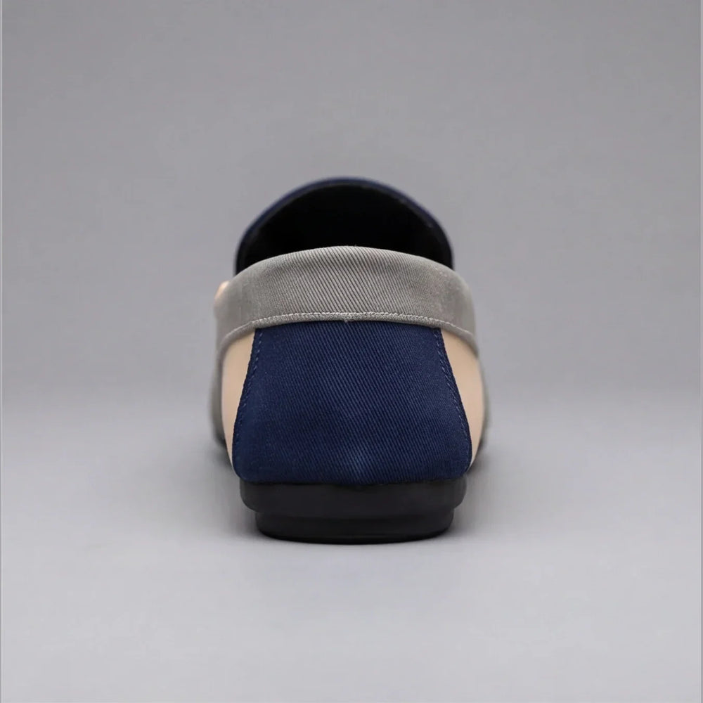 Mocassins en Toile Patchwork Homme à Enfiler Slip-On