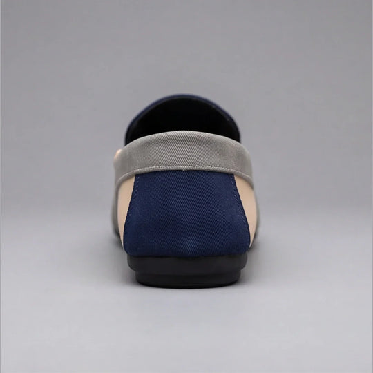 Mocassins en Toile Patchwork Homme à Enfiler Slip-On