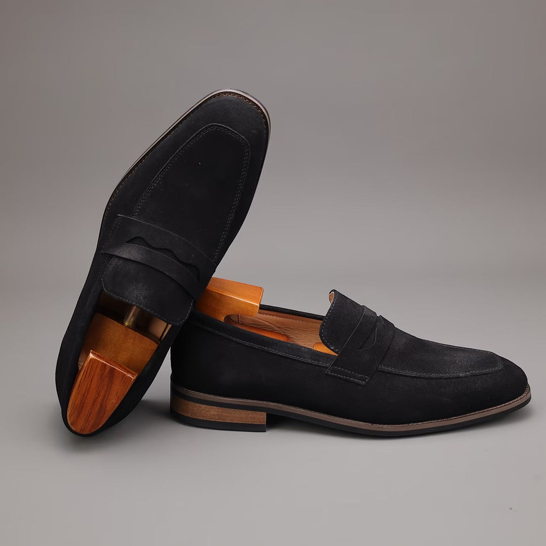 Mocassins Penny en Daim Homme Été à Enfiler Slip-On