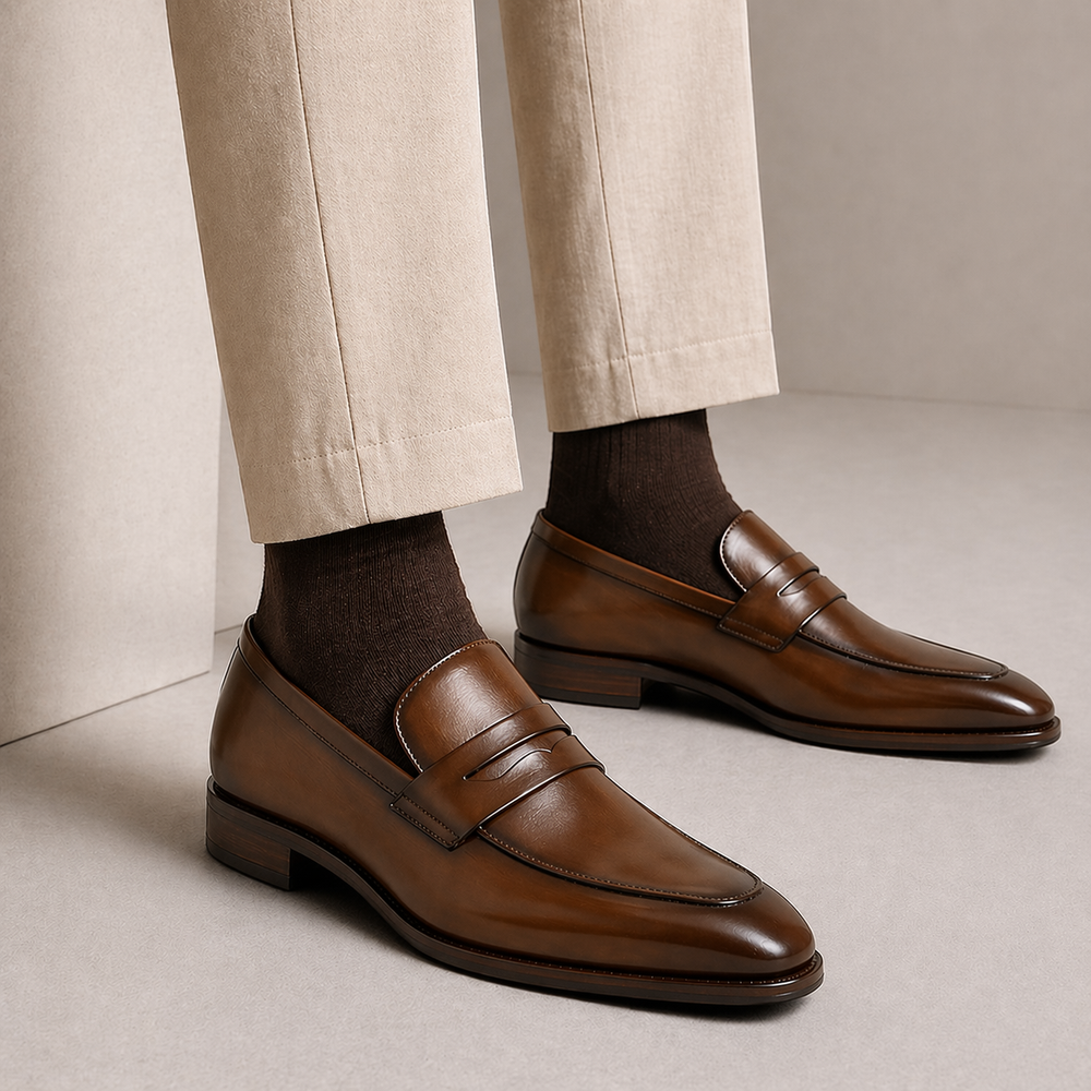 Mocassins Business Cuir de Bœuf Homme Élégants Habillés