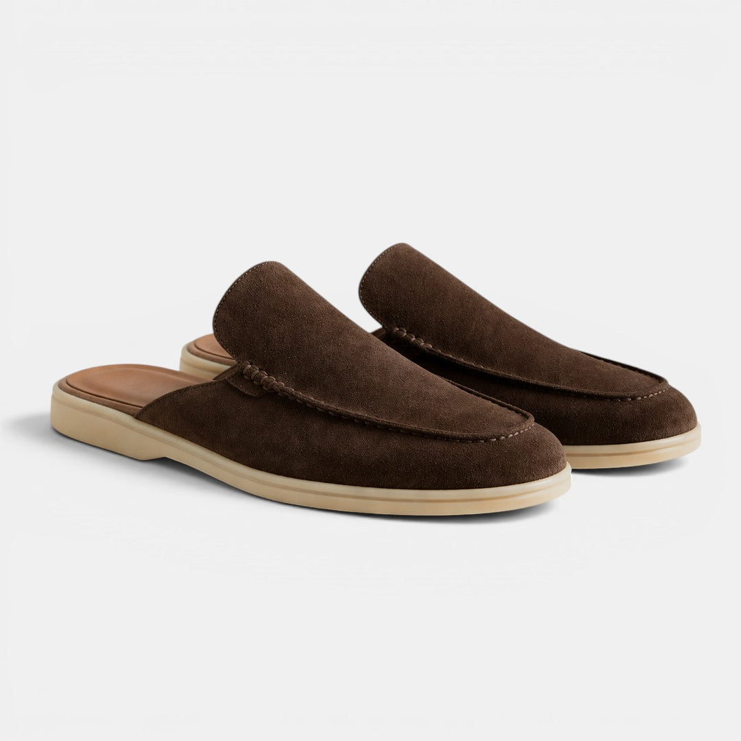 Mules en Daim à Enfiler Homme Été Sandales Slip-On