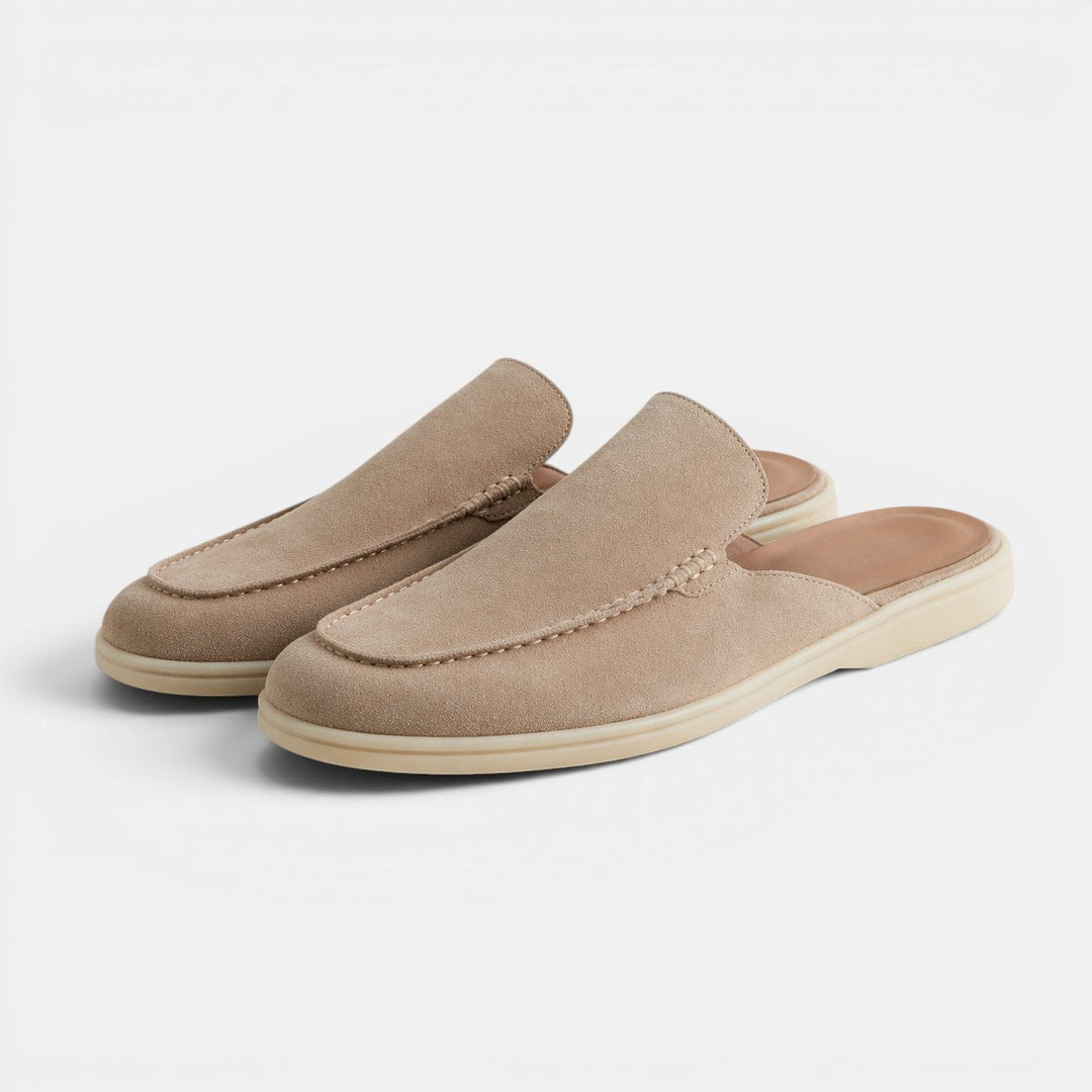 Mules en Daim à Enfiler Homme Été Sandales Slip-On