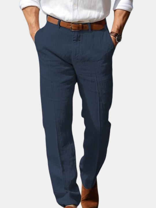 Pantalon en Lin Premium Homme Élégant Été Costume