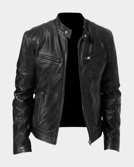 Veste en Cuir Rider Classique Homme Biker Slim Fit