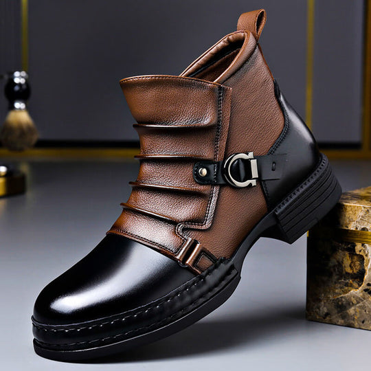 Bottines en Cuir Homme Élégantes Bottes Véritable
