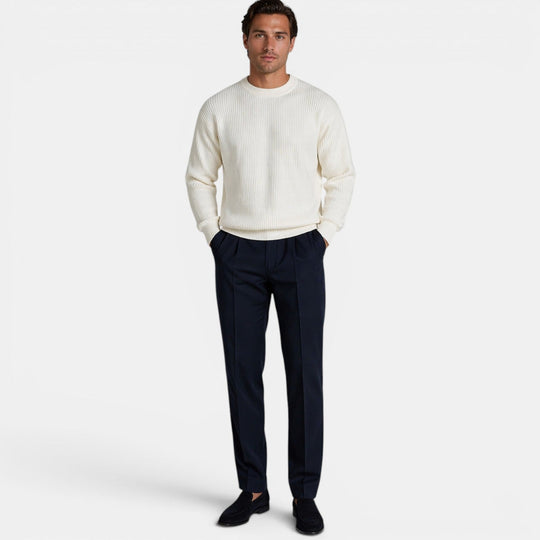 Pull en Maille Col Rond Homme Doux Sweater Basique