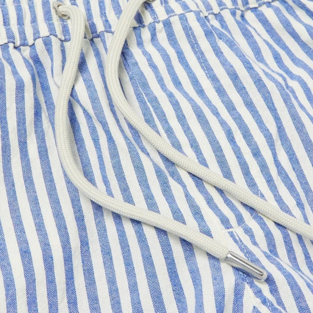 Short en Lin Rayé Homme Été Plage Bermuda Décontracté