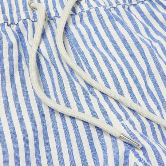 Short en Lin Rayé Homme Été Plage Bermuda Décontracté