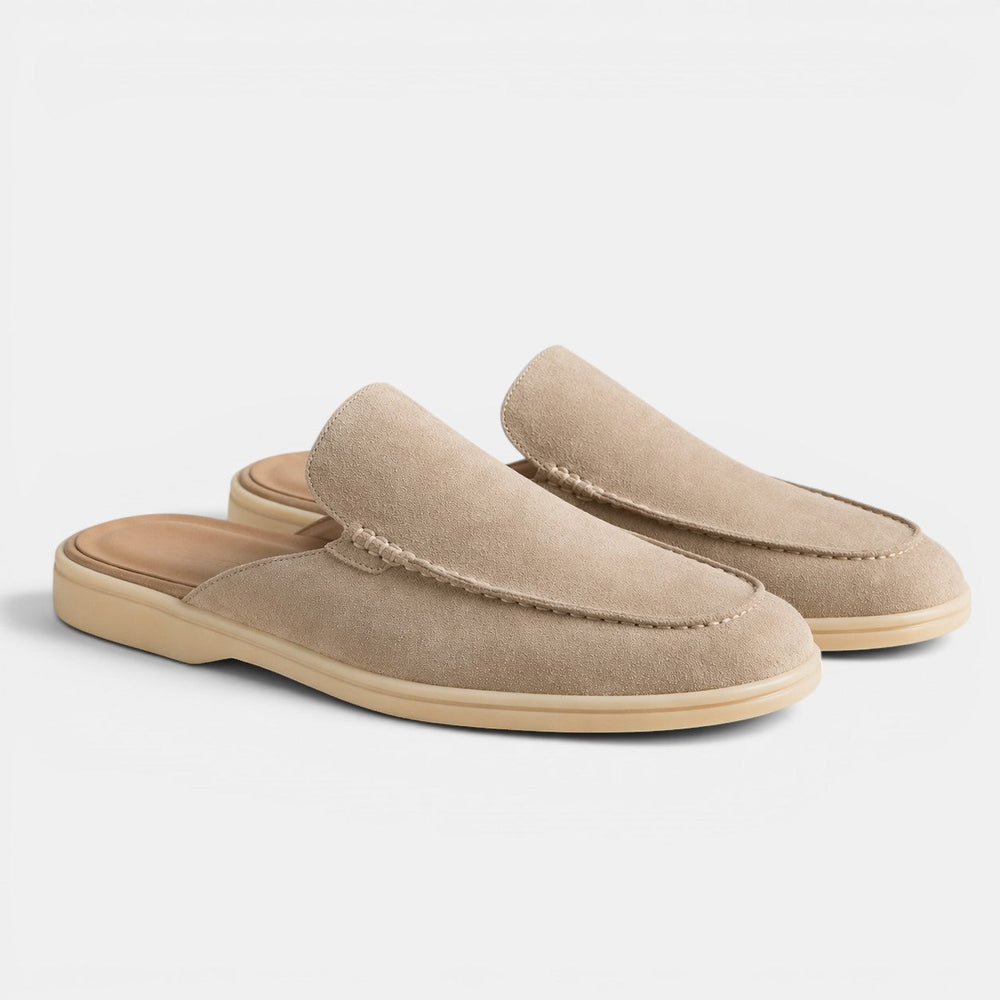 Mules en Daim à Enfiler Homme Été Sandales Slip-On