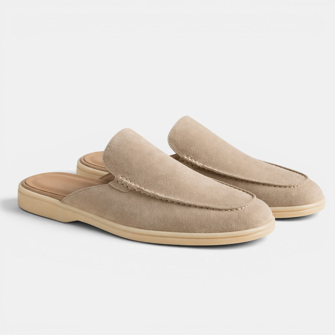 Mules en Daim à Enfiler Homme Été Sandales Slip-On