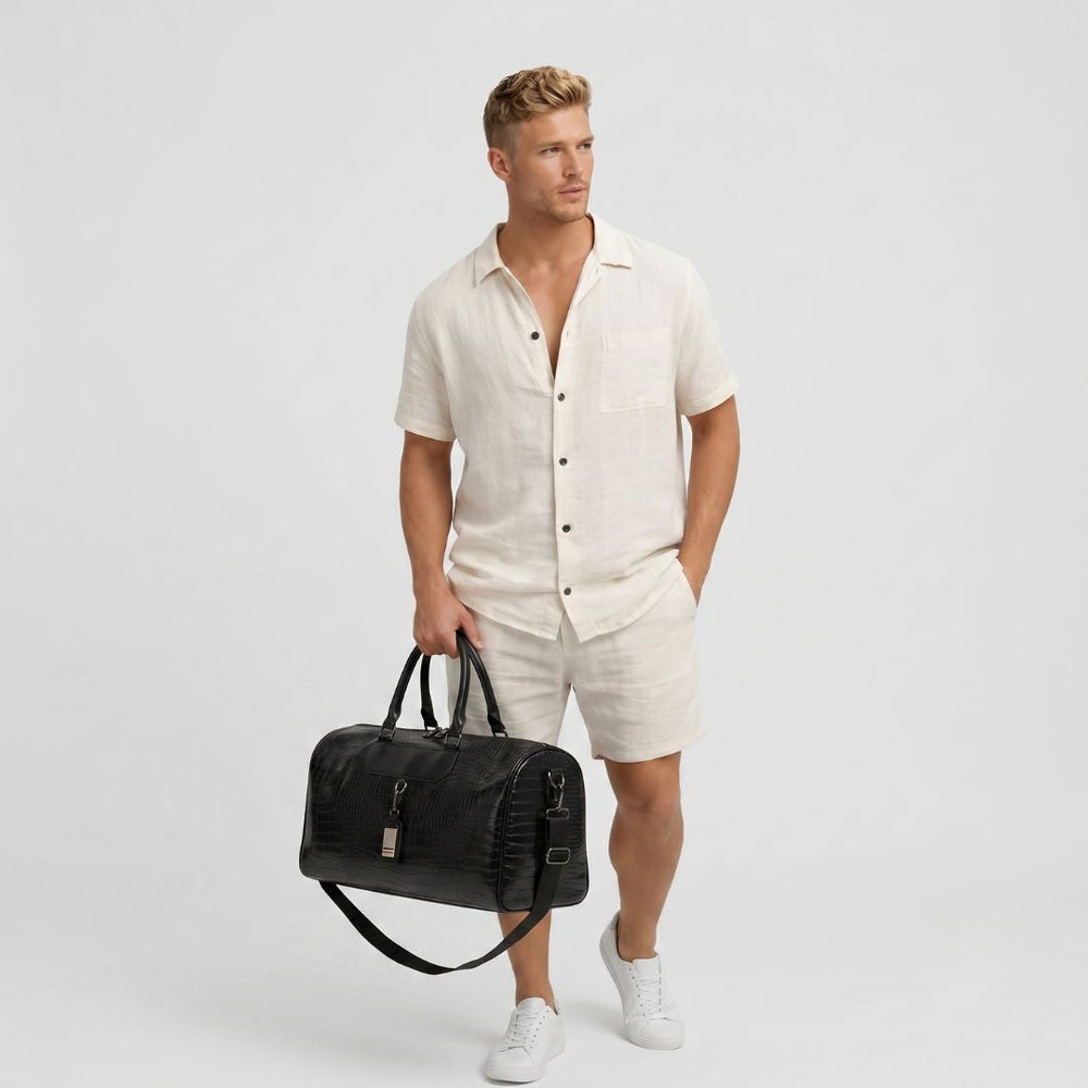 Sac de Voyage Weekend Homme Cuir Sport Duffle Bag
