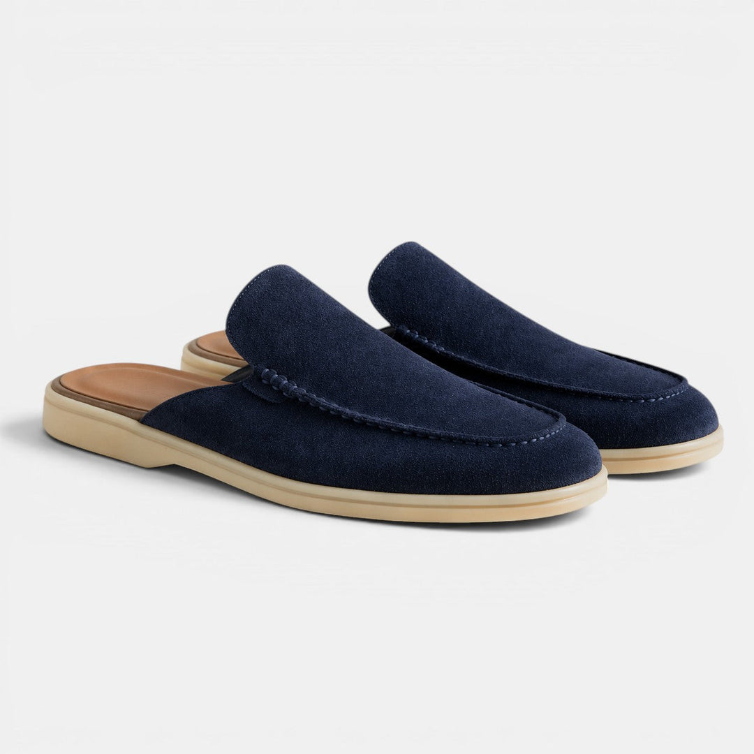 Mules en Daim à Enfiler Homme Été Sandales Slip-On