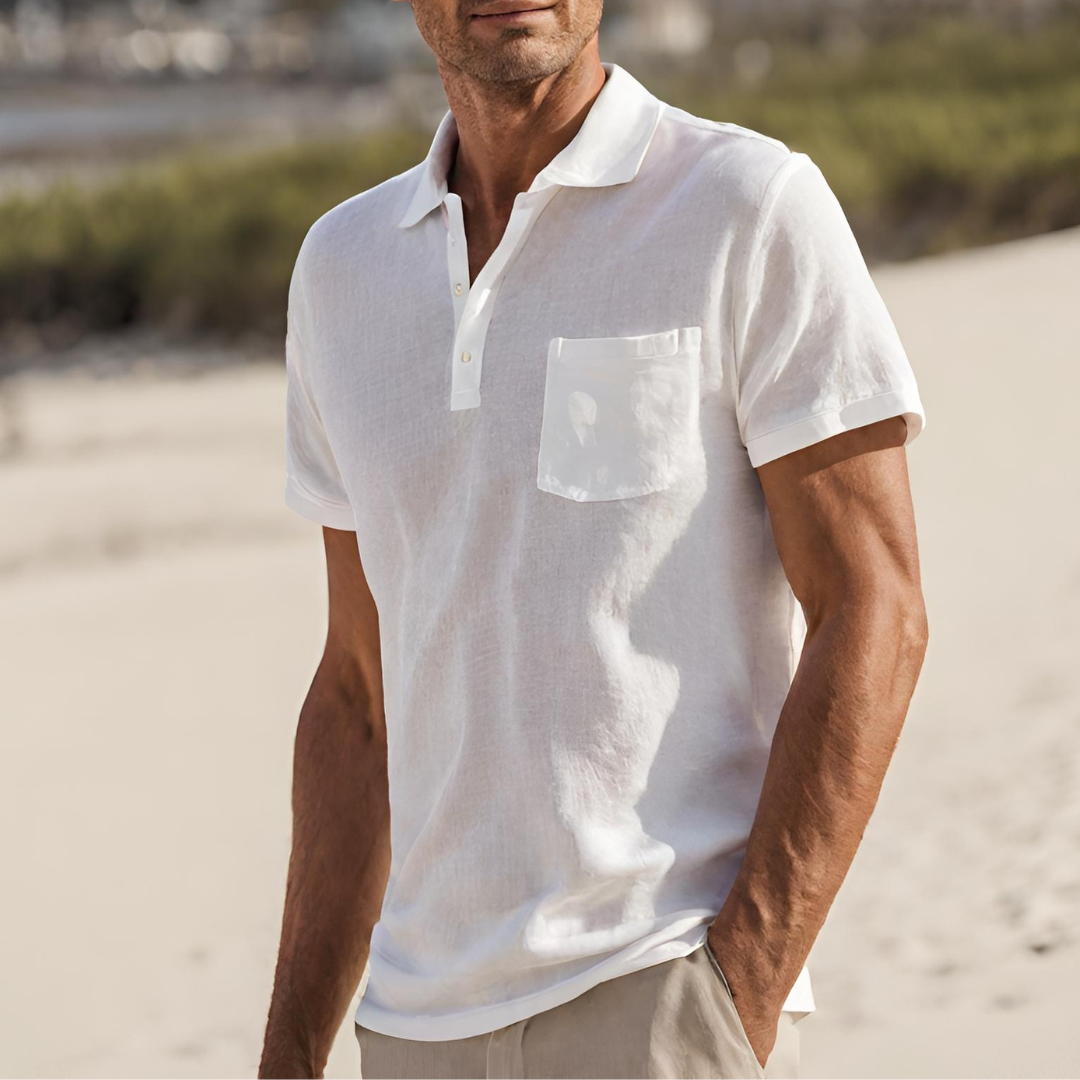 Polo en Coton Homme Manches Courtes Été Casual