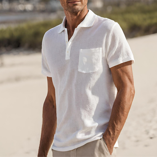 Polo en Coton Homme Manches Courtes Été Casual