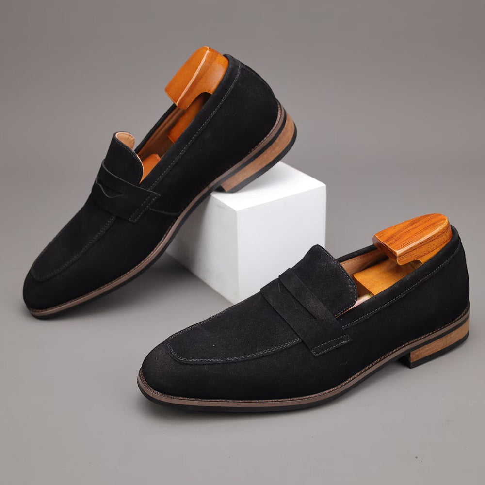 Mocassins Penny en Daim Homme Été à Enfiler Slip-On