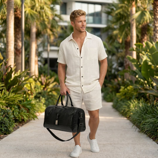 Sac de Voyage Weekend Homme Cuir Sport Duffle Bag