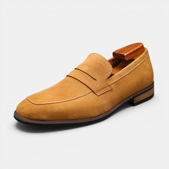 Mocassins Penny en Daim Homme Été à Enfiler Slip-On
