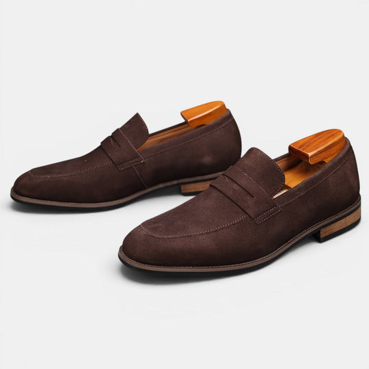 Mocassins Penny en Daim Homme Été à Enfiler Slip-On