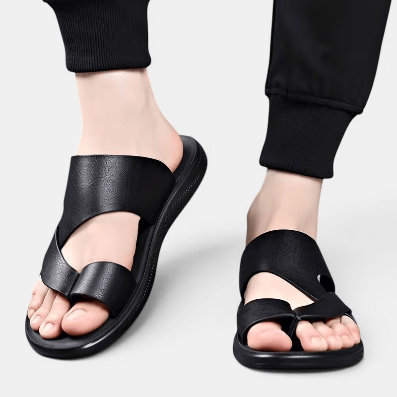 Sandales en Cuir Confortables Homme Été Outdoor