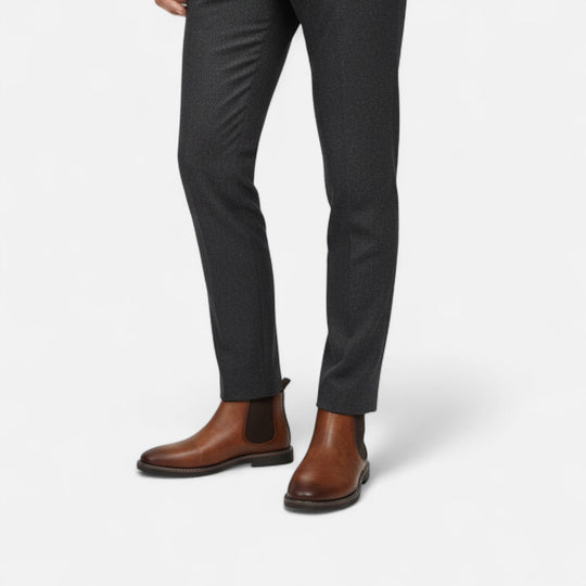 Bottines en Cuir Old Money Homme Élégantes Bottes