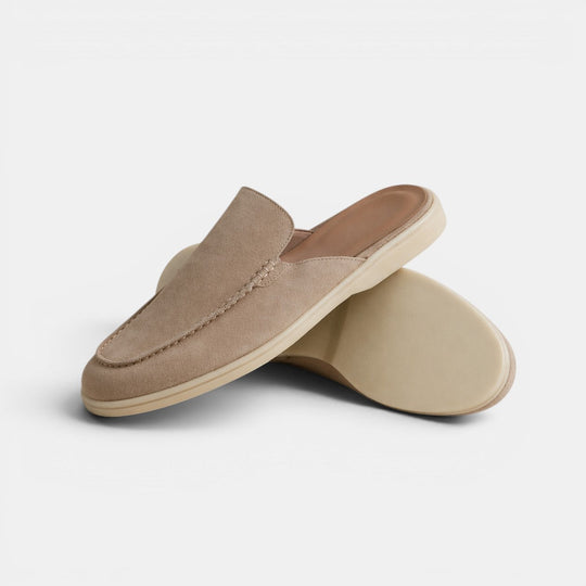 Mules en Daim à Enfiler Homme Été Sandales Slip-On