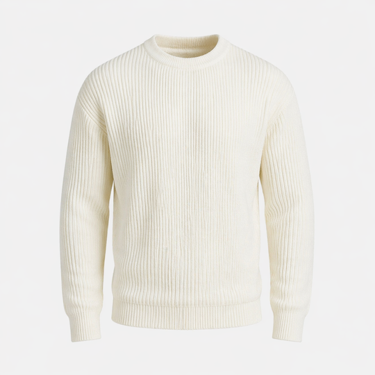 Pull en Maille Col Rond Homme Doux Sweater Basique
