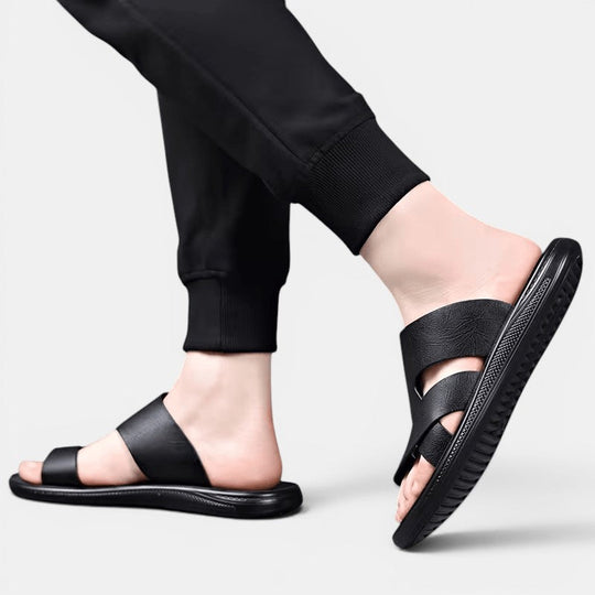 Sandales en Cuir Confortables Homme Été Outdoor