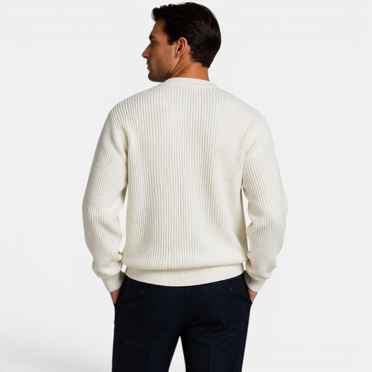 Pull en Maille Col Rond Homme Doux Sweater Basique