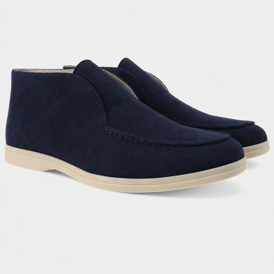 Mocassins Hauts en Daim Old Money Homme à Enfiler
