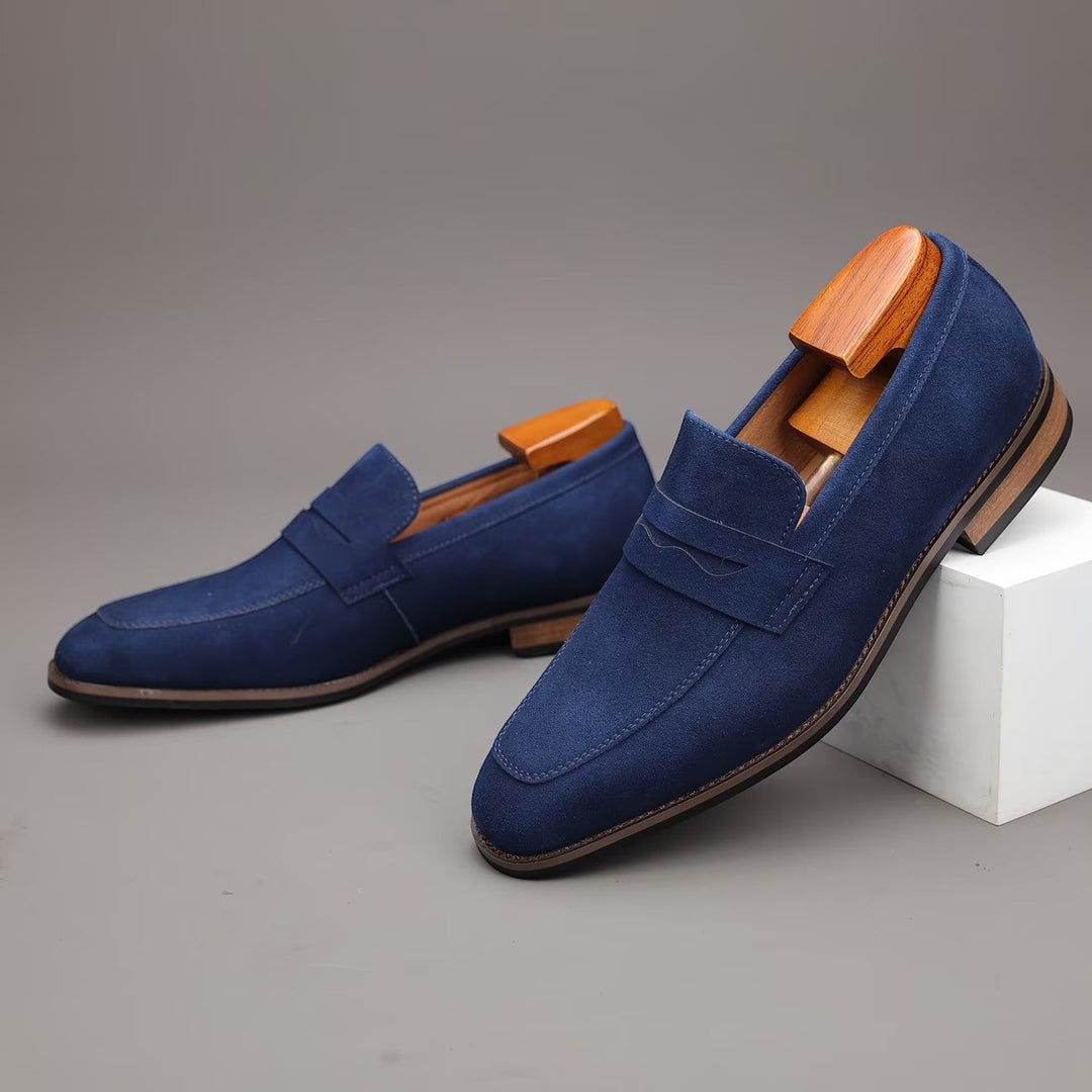 Mocassins Penny en Daim Homme Été à Enfiler Slip-On