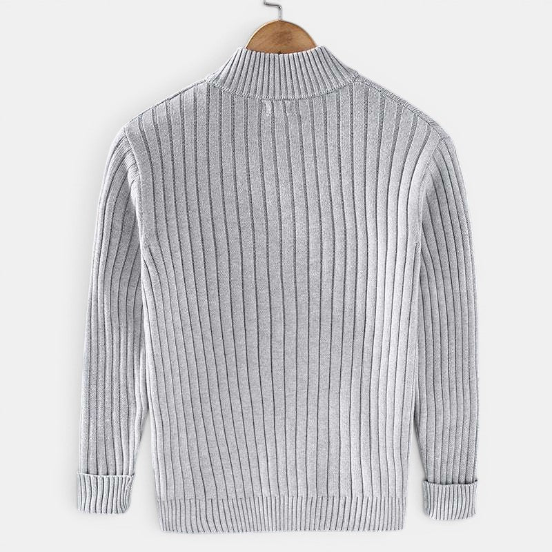 Cardigan en Maille Zippé Homme Pull Gilet Tricot