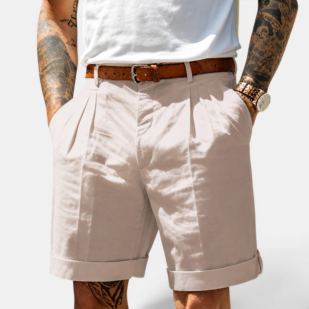 Short en Lin Décontracté Homme Été Plage Bermuda