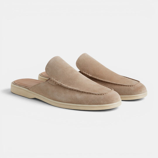 Mules en Daim à Enfiler Homme Été Sandales Slip-On