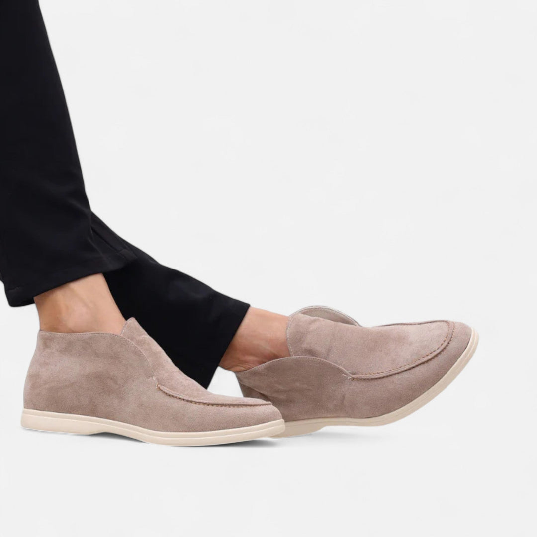 Mocassins Hauts en Daim Old Money Homme à Enfiler