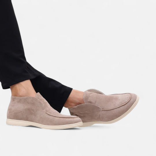 Mocassins Hauts en Daim Old Money Homme à Enfiler