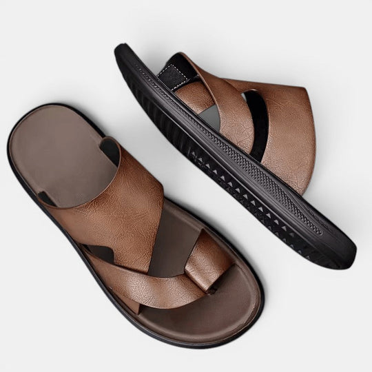Sandales en Cuir Confortables Homme Été Outdoor