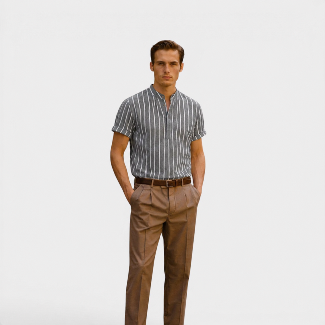Chemise en Lin Légère Homme Été Button-Down Boutonnée