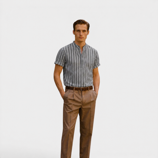 Chemise en Lin Légère Homme Été Button-Down Boutonnée