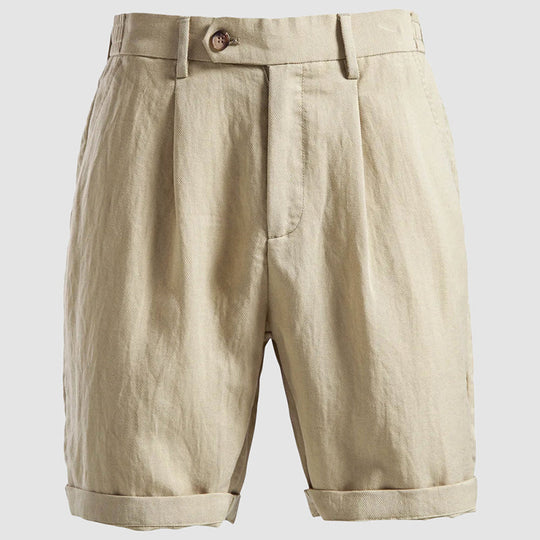 Short Chino à Pinces Homme Lyocell Été Cintré